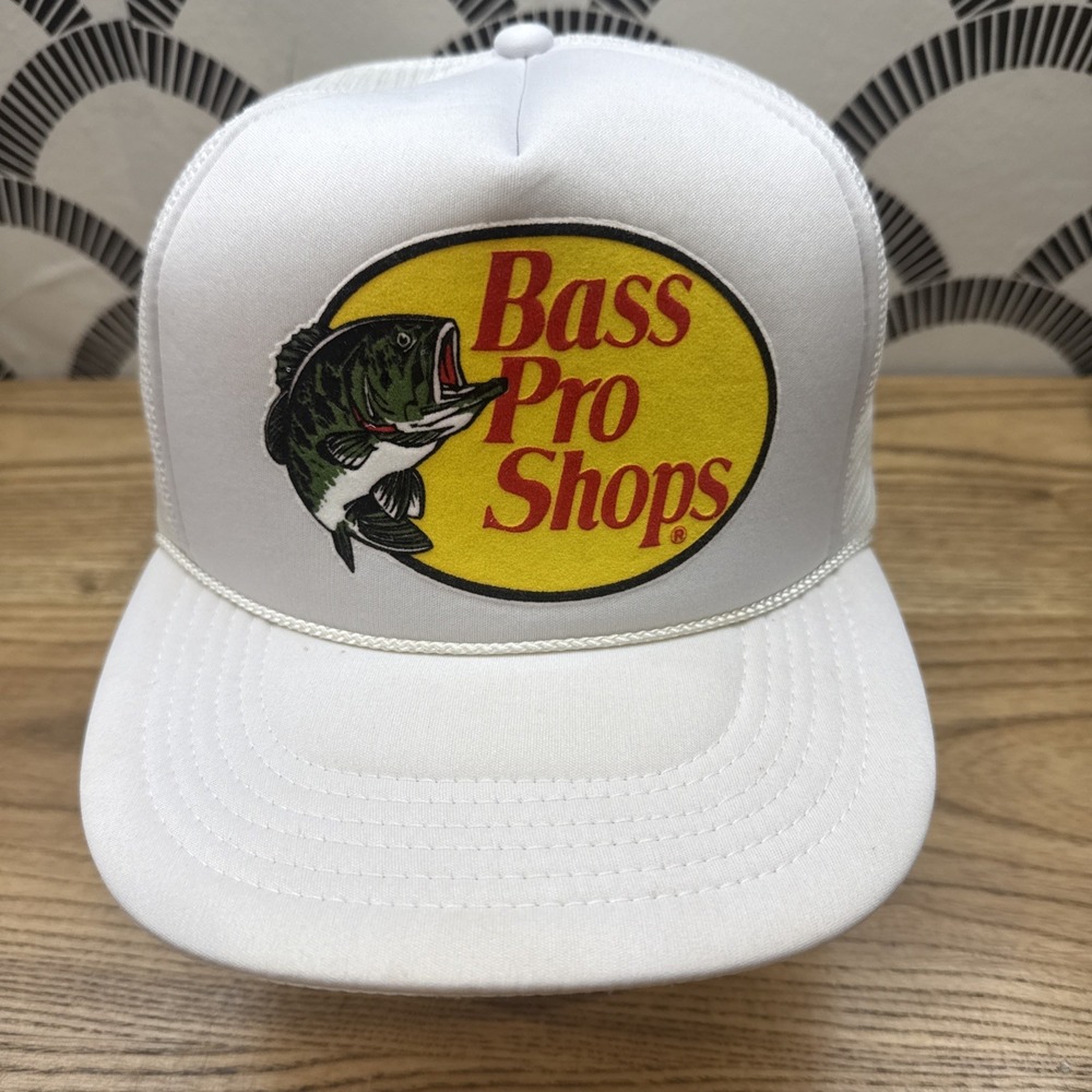NWOT Bass Pro Shops Rope Trucker‎ SnapBack Cap Hat White